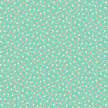 Aunt Grace Goes Scrappy Aqua Tulips R351529D-AQUA