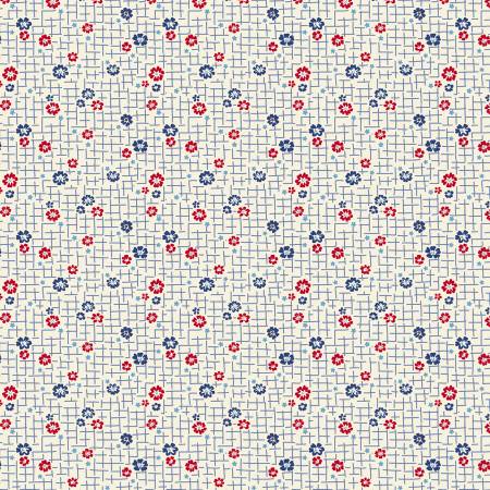 Aunt Grace Goes Scrappy Cream Grid R351531D-CREAM