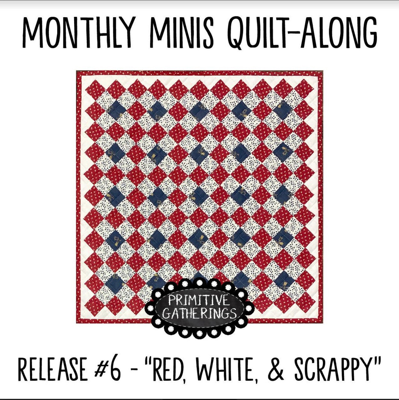 Red White & Scrappy Mini Quilt