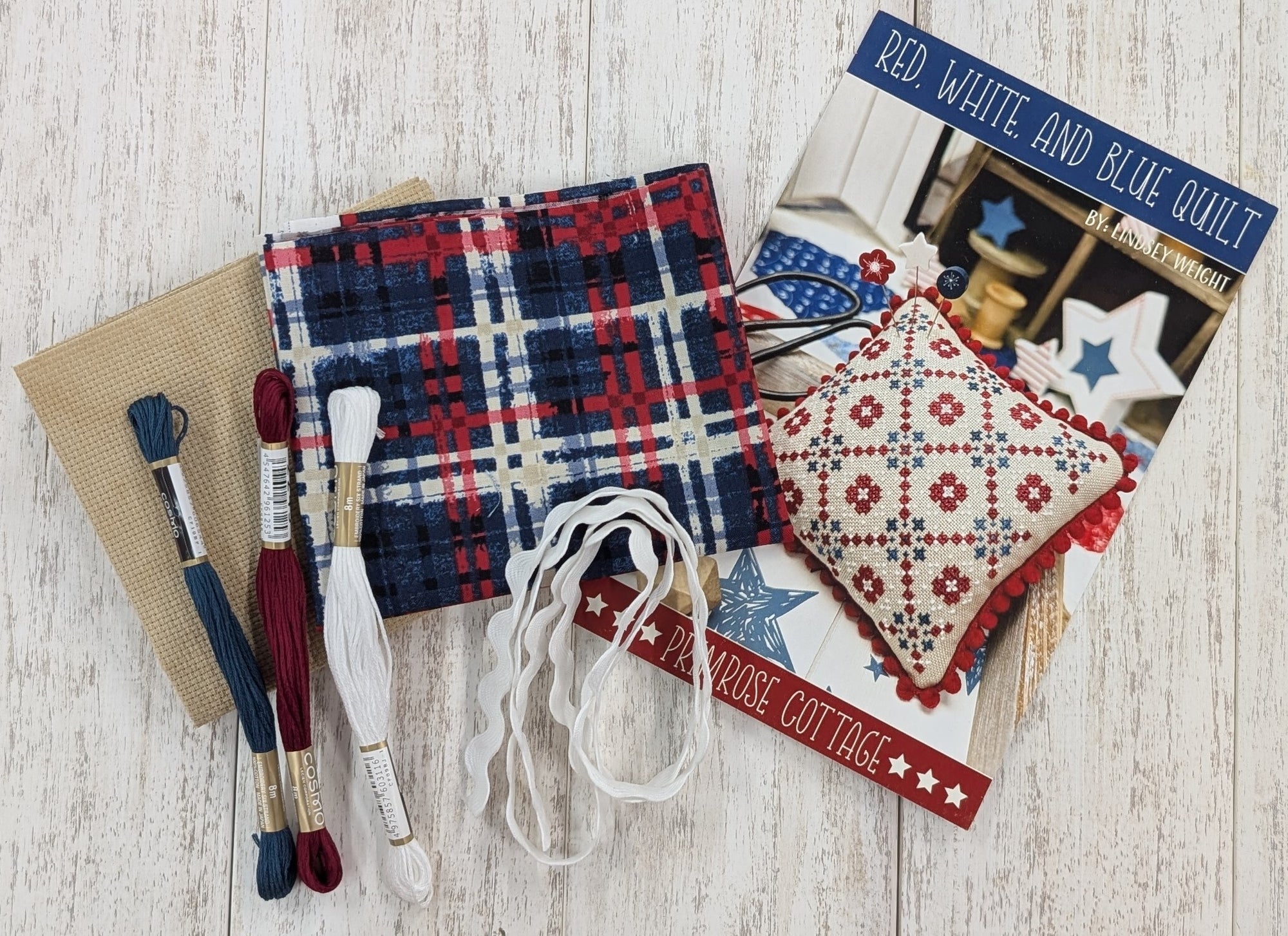 Red White and Blue Quilt Cross Stitch Kit