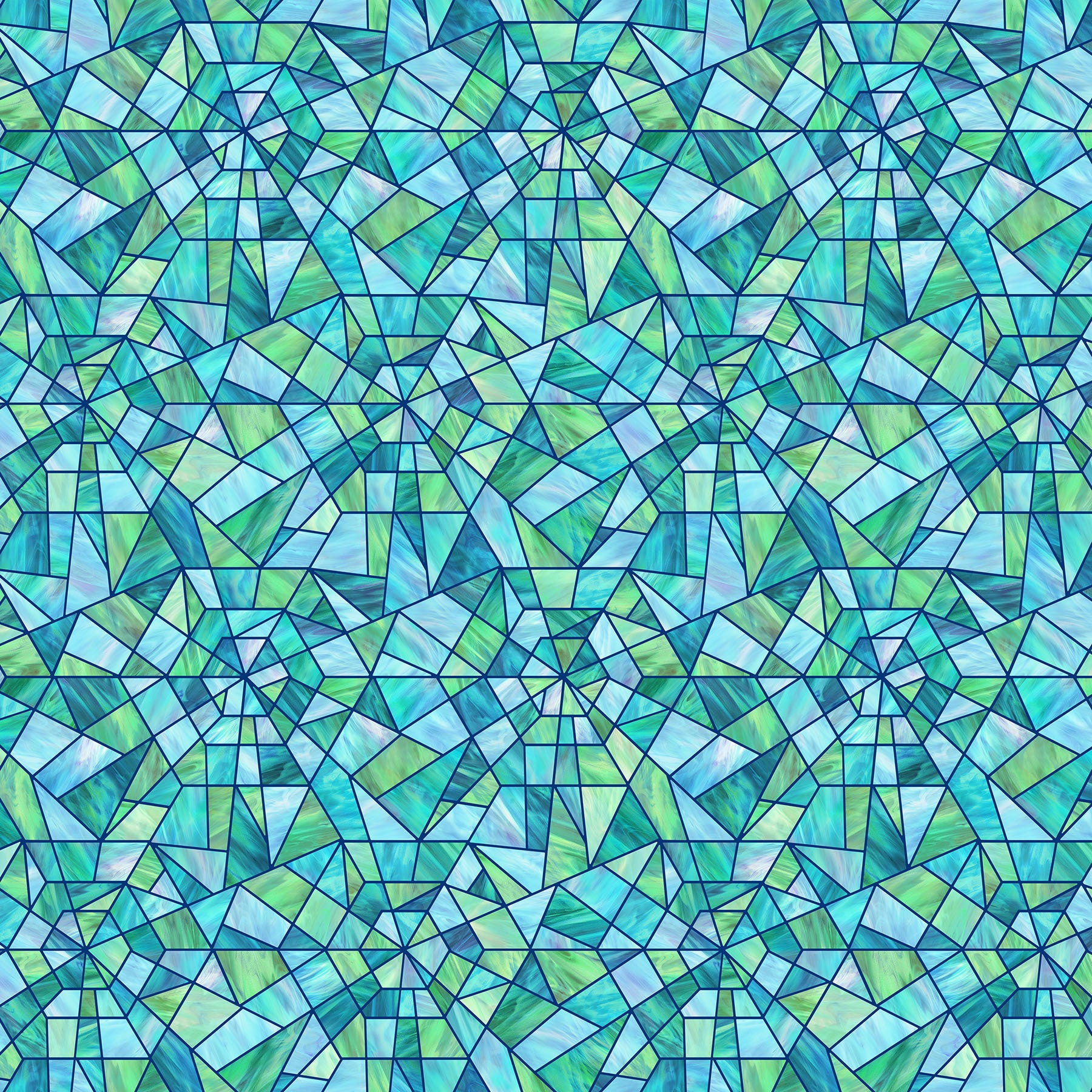 Risen DP28661-64 Turquoise Multi Stained Glass