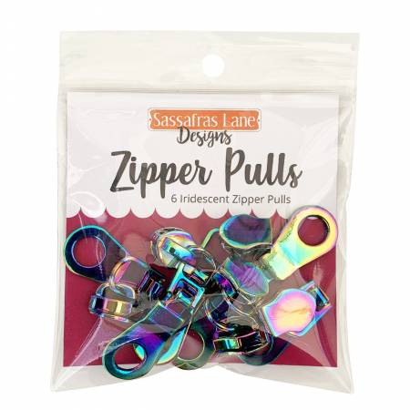 (6) Rainbow Iridescent Zipper Pulls