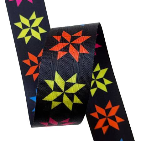 Colorful Sawtooth Stars Webbing 2in
