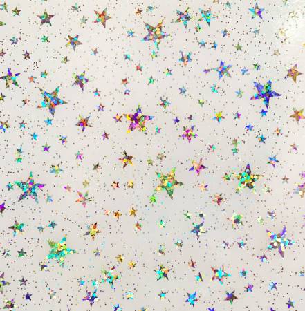 Vinyl Glitter Stars Clear 18" x 24"