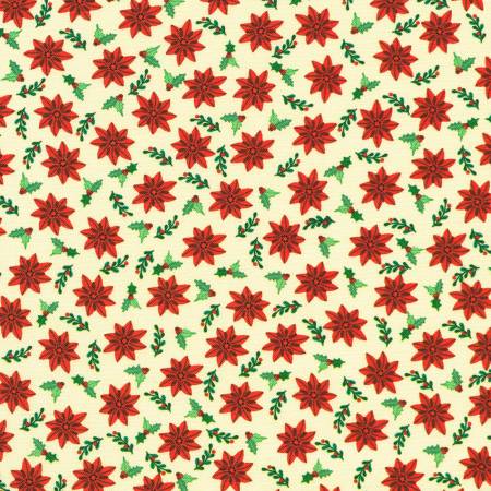 Tiny Tidings 23907-84 Cream Poinsettias