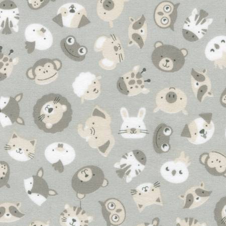 Animals Flannel 22728-336 Fog