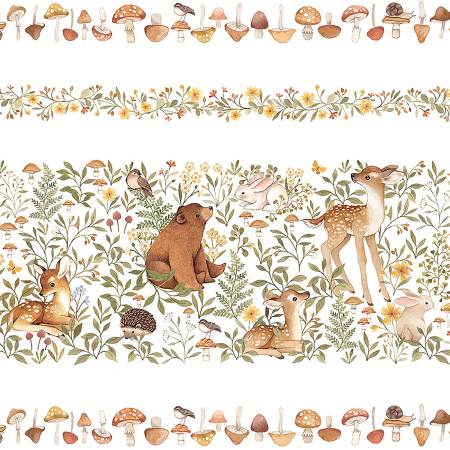 Fawn'd Of You White Woodland Friends Stripe DNS3322-WHITE