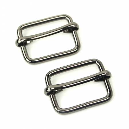Two Slider Buckles 1" Gunmetal