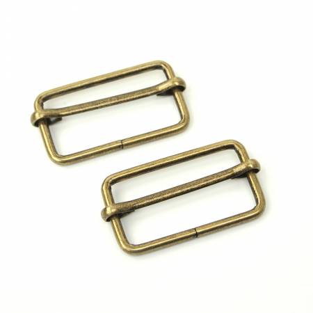 Two Slider Buckles 1 1/2" Antique
