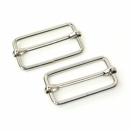 Two Slider Buckles 1 1/2" Nickel