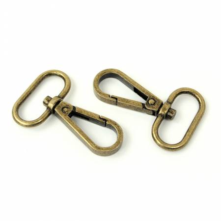 Two Swivel Hooks 1" Antique