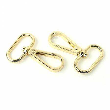 Two Swivel Hooks 1" Gold