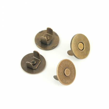 Two Magnetic Snaps 3/4" Antique