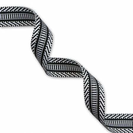 Railroad Track Black/White Webbing 1-1/2in x 3 yd