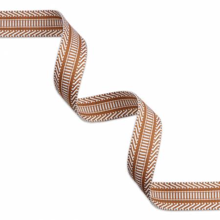 Railroad Track Tan/White Webbing 1-1/2in x 3 yd