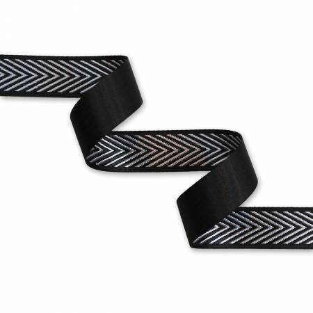 Silver Chevron Webbing 1-1/2in x 3 yd