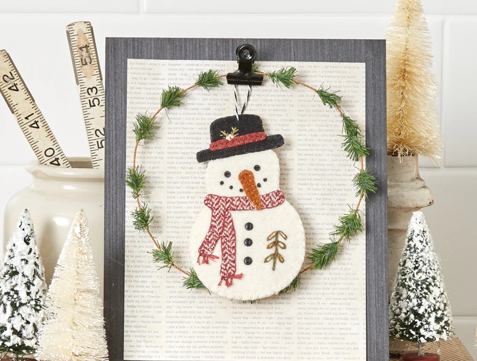 Lil' Snowman Ornament Wool Kit