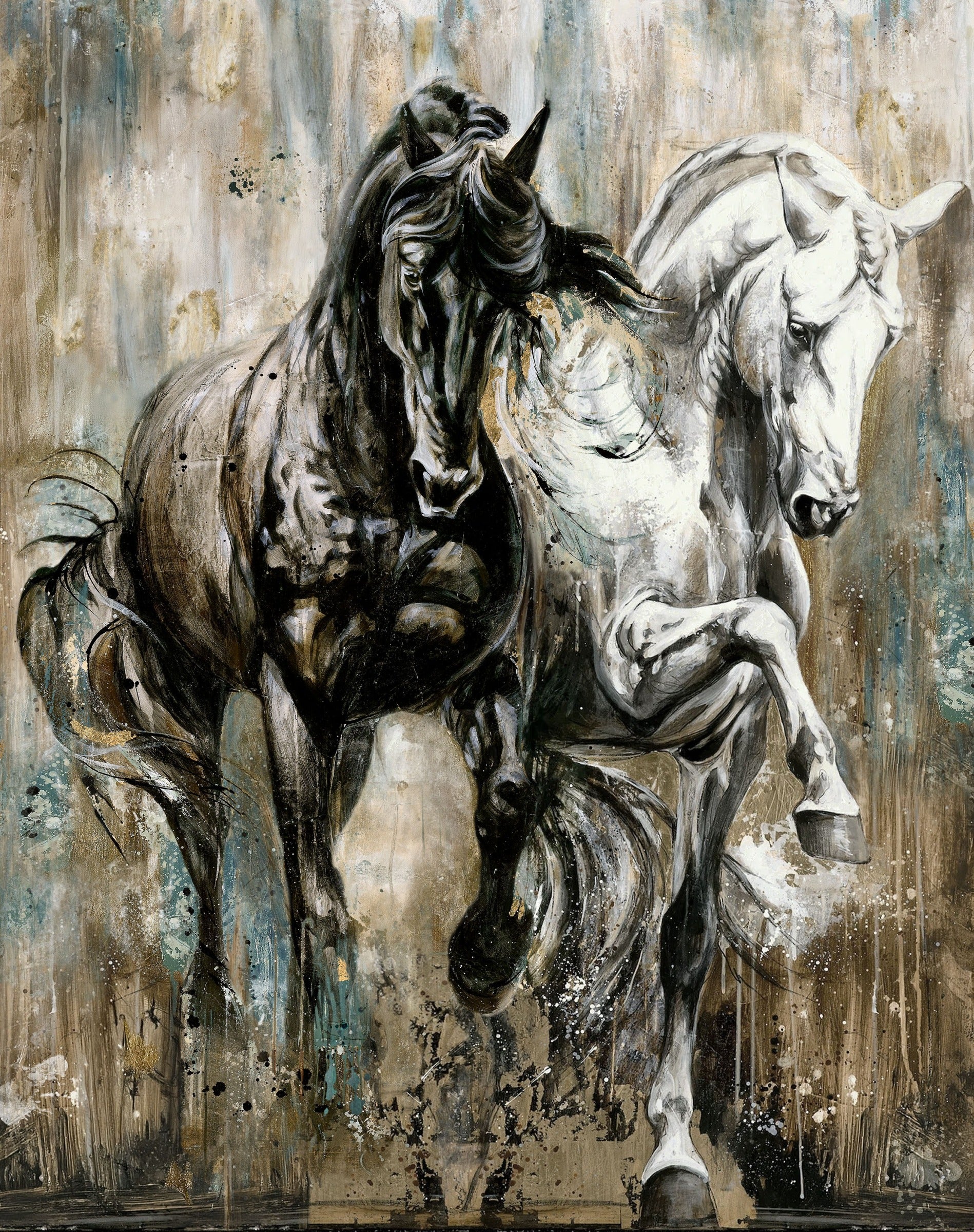 Shadow & Light DP29218-34 Horse Panel Brown Multi