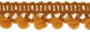 Small Pompom Trim 3/8" wide Dark Gold