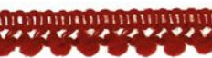 Small Pompom Trim 3/8" wide Dark Red