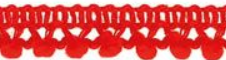 Small Pompom Trim 3/8" wide Red
