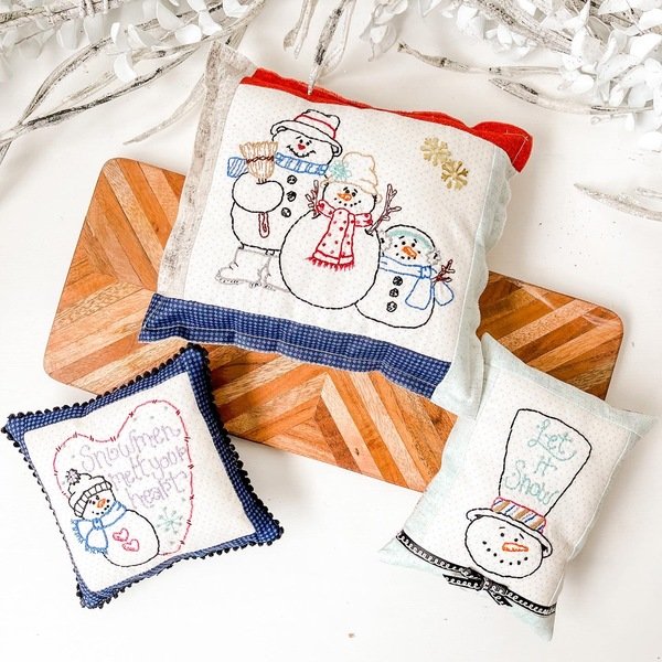 Snowman Mini Printed Hand Embroidery Patterns