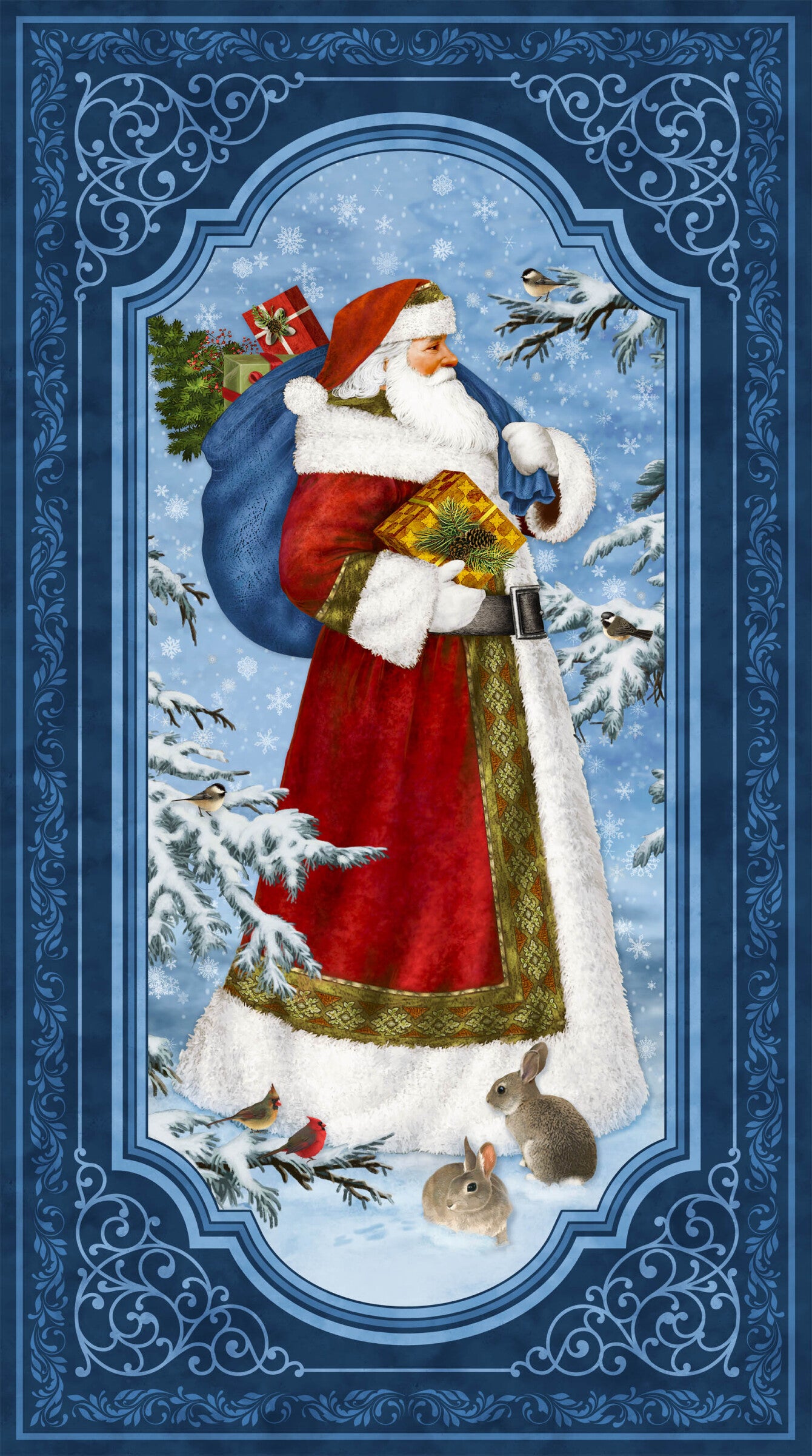 St. Nicholas DP28210-48 Dark Blue Multi Panel