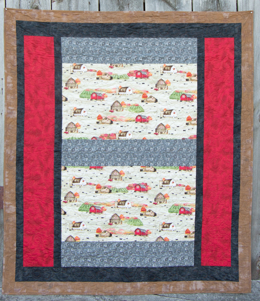 Stripy Stripy Fall Barn Finished Item Size: 66" x 74"