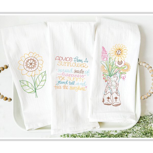 Sunflower Printed Hand Embroidery Patterns