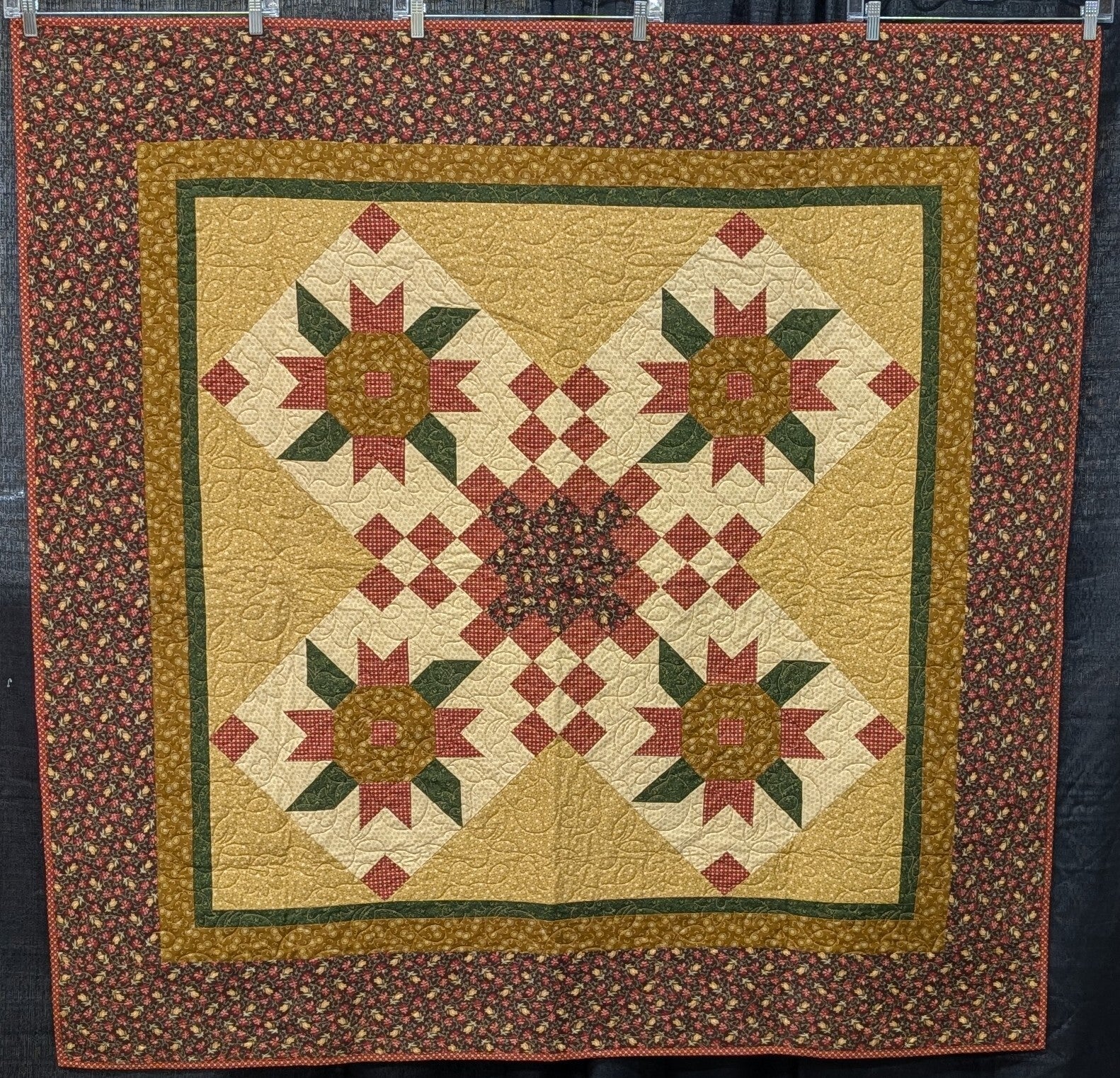 Thimbleberries Flowers Finished Item Size: 56" x 56"