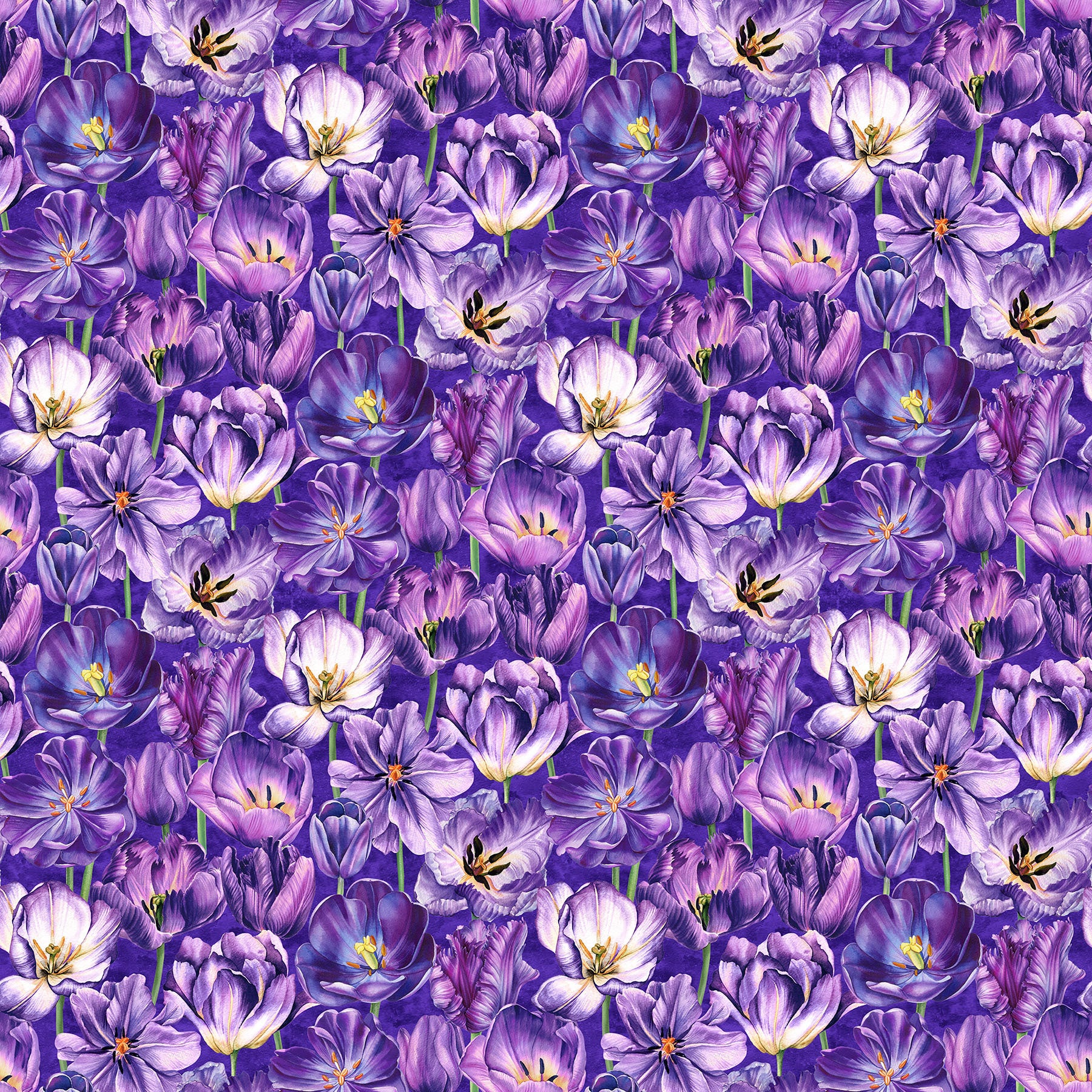 Tulip Garden DP28493-86 Purple Multi