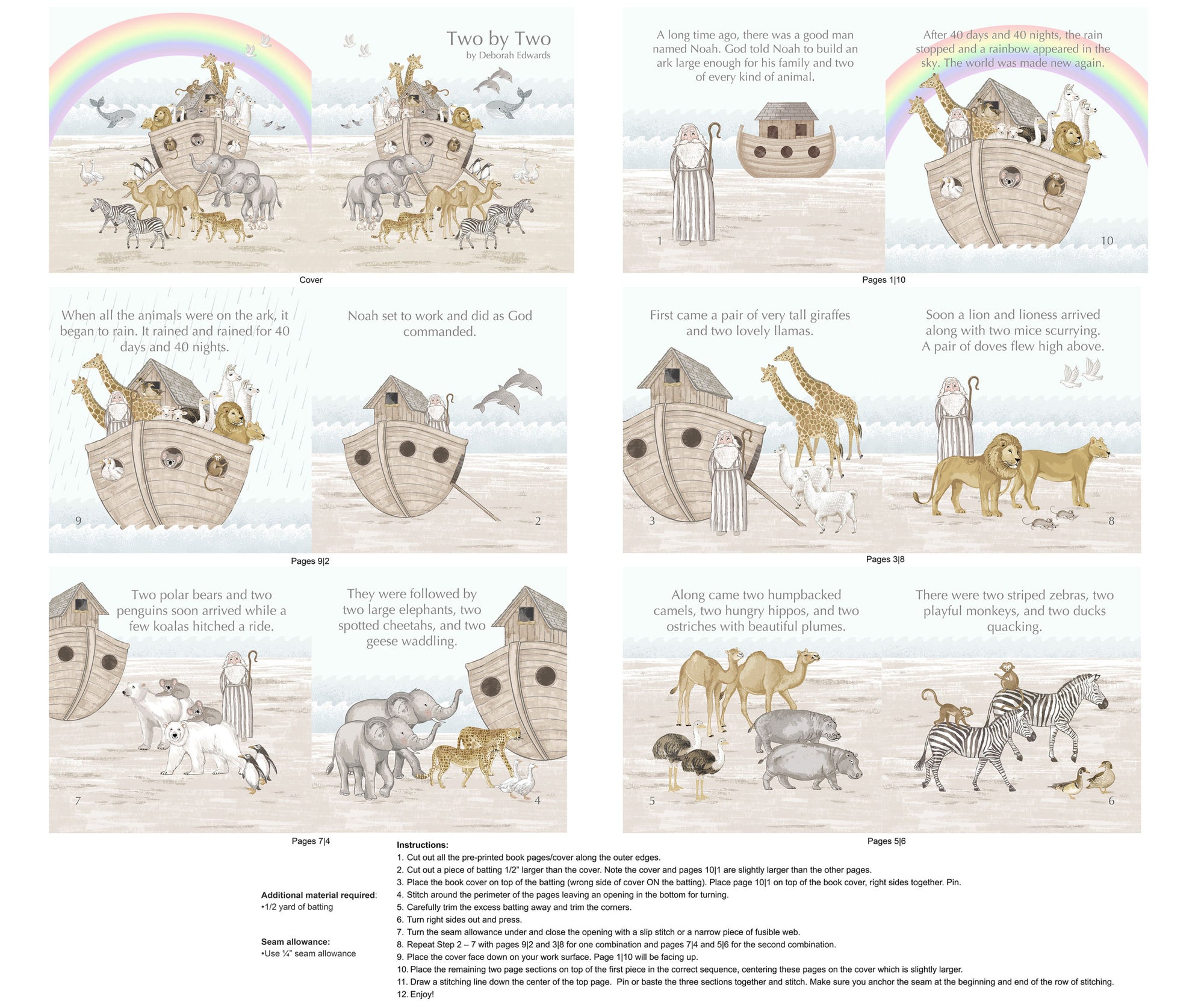 Two by Two Noah Book Panel DP28717-11