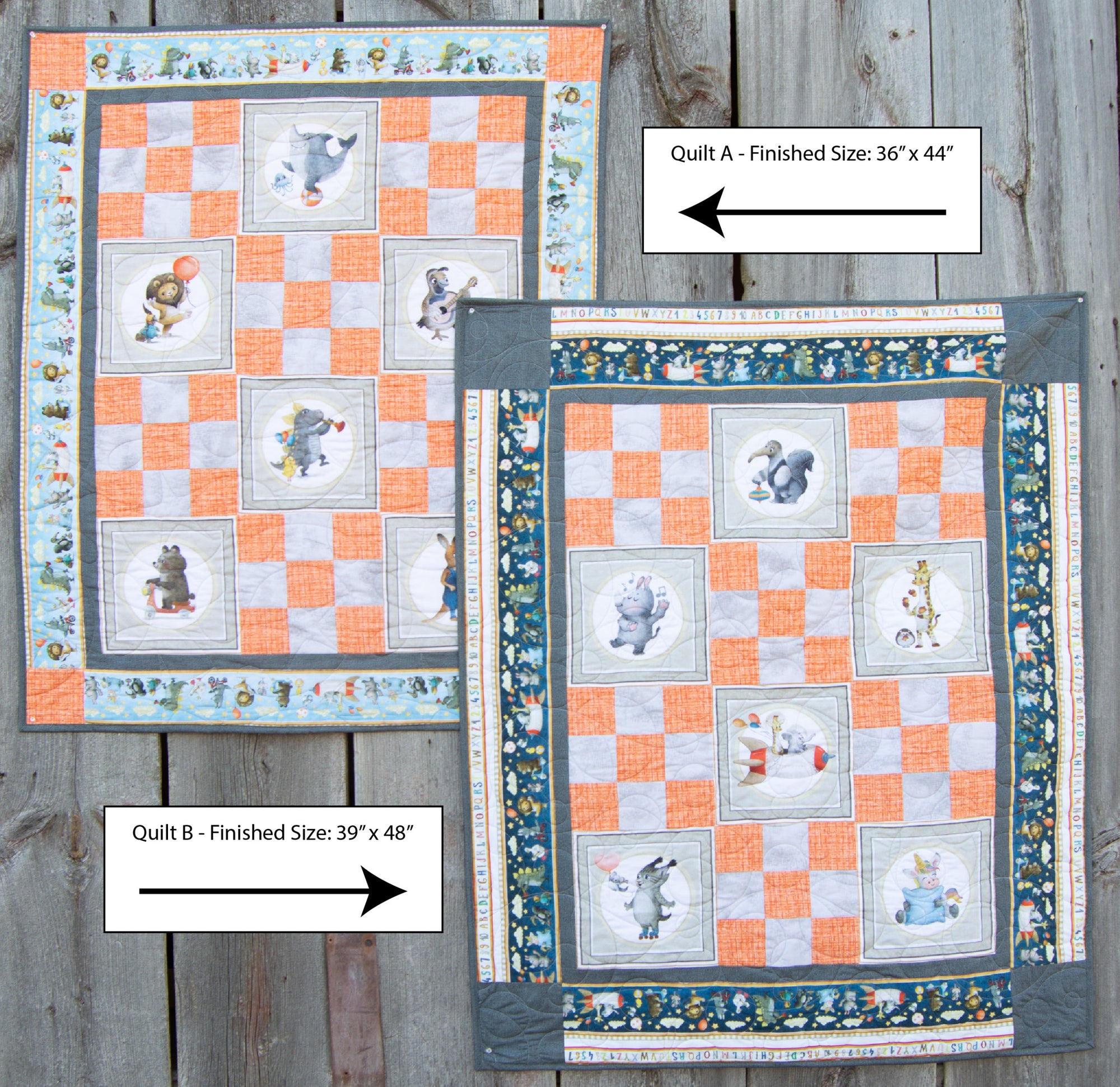 Vintage Toy Baby Animal Quilt Finished Item