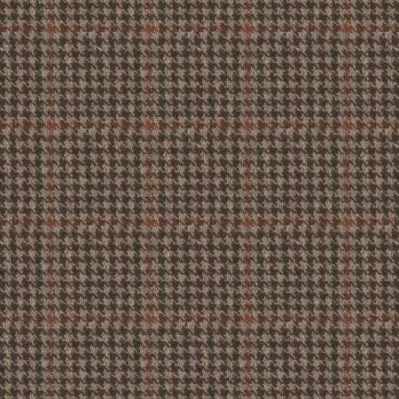 Brown Houndstooth Plaid Unfelted Wool W381224-BROWN