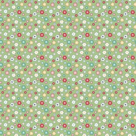 108" Wide Quilt Back - Back Vintage Happy 2 Blossom Green