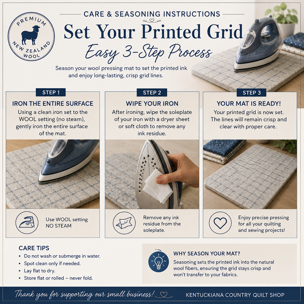 Wool Pressing Mat 22" x60"