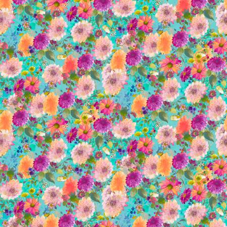 Garden Fresh Y4256-33 Aqua Digital Dahlias