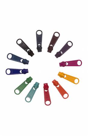 (12) Dark Color Zipper Pulls