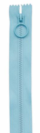 16" Lt Blue Hoop Pull Zippers 2pk