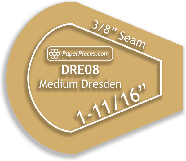 Medium Dresden Plate Acrylic Template with 3/8" seam allowance