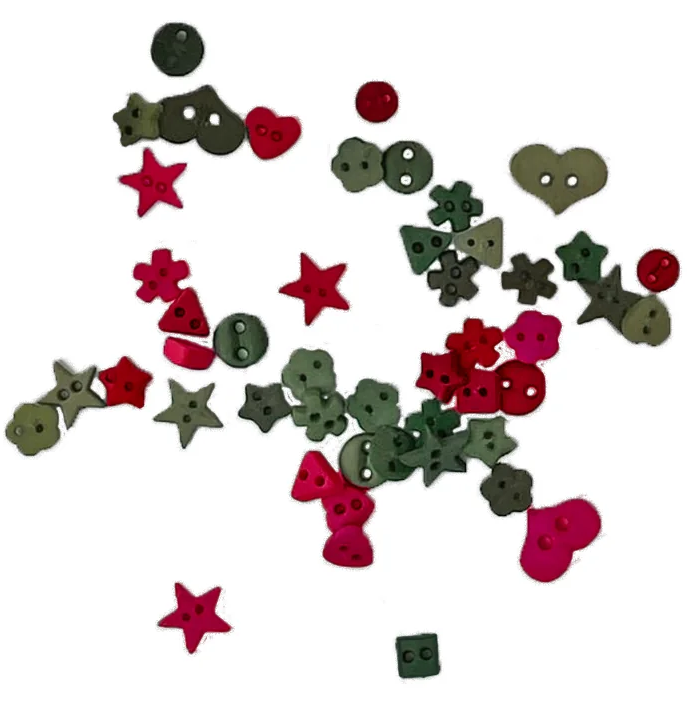 Sprinkles Micro-Mini Buttons Christmas Red & Green