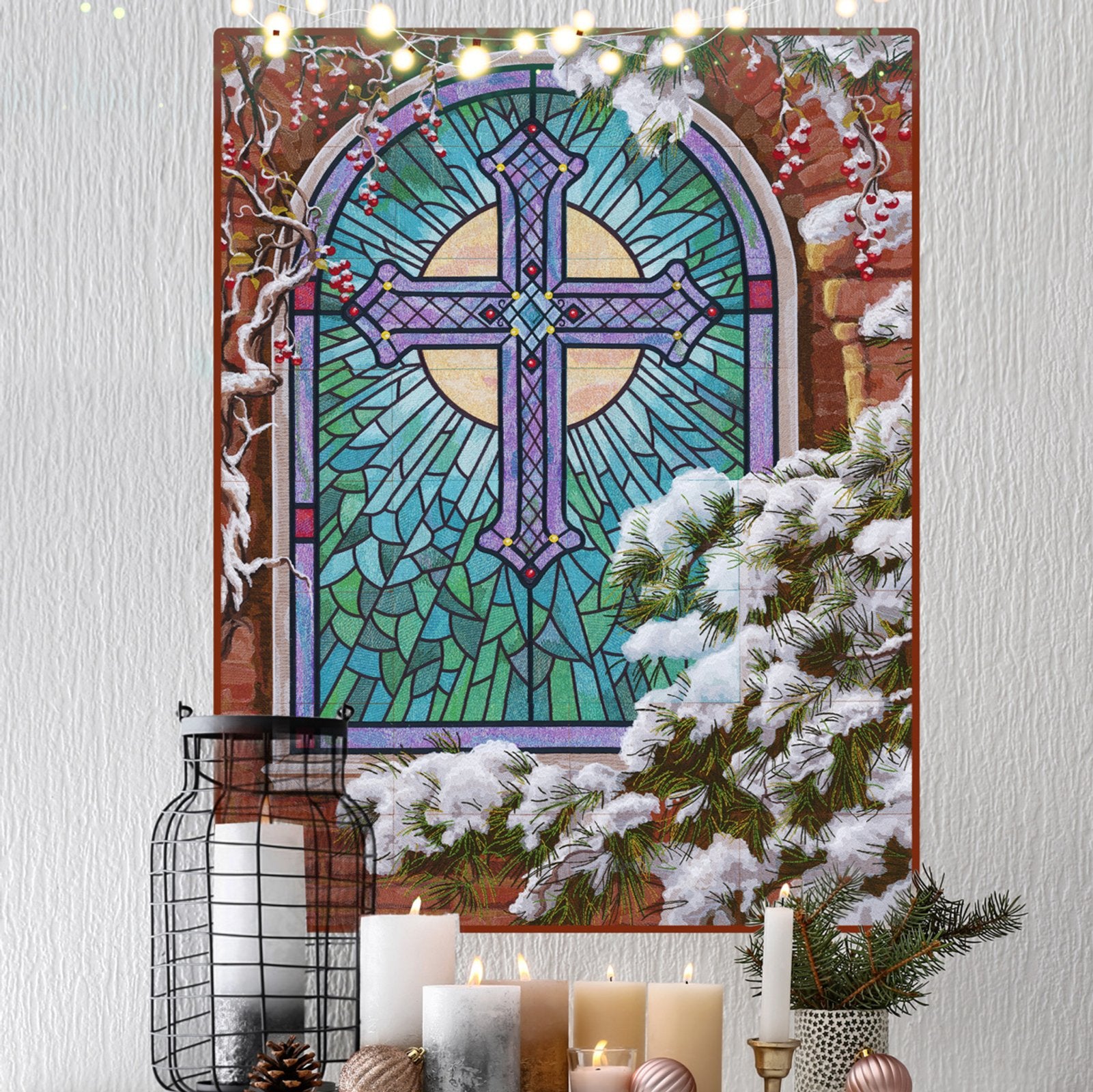 Christmas Church Window Machine Embroidery