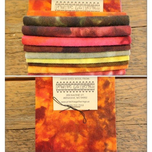Primitive Gatherings Wool 5" Squares Leaf