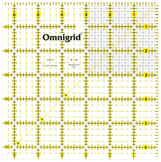 Omnigrid 6 1/2" x 6 1/2" ruler