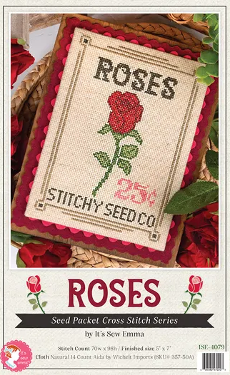 Seed Packet - Roses Cross Stitch Pattern